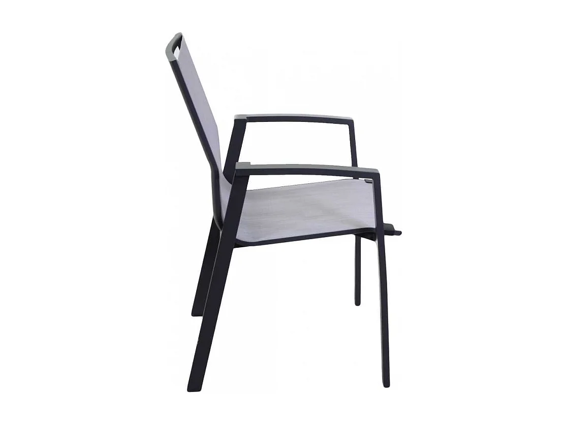 Poltrona alluminio Dover antracite cm 61x57h89