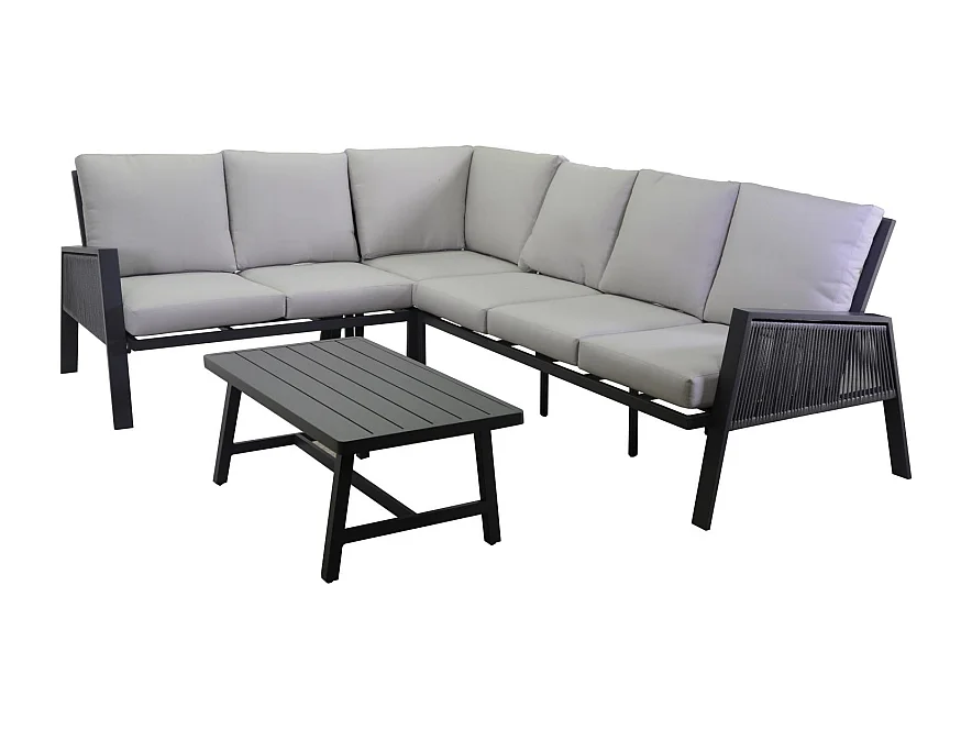 Salotto alluminio Riverdale angolare smontato antracite