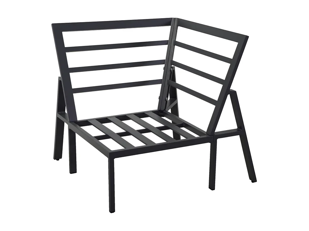 Salotto alluminio Riverdale angolare smontato antracite