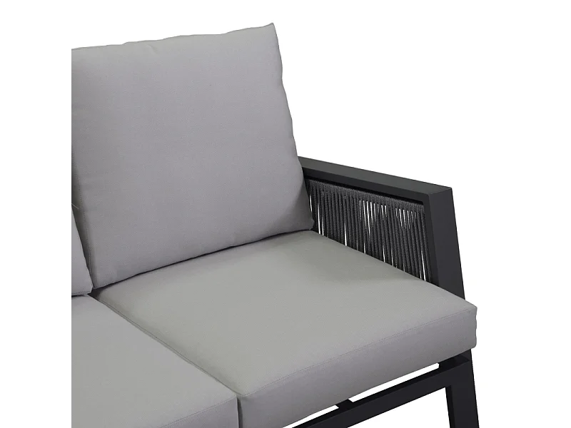 Salotto alluminio Riverdale angolare smontato antracite