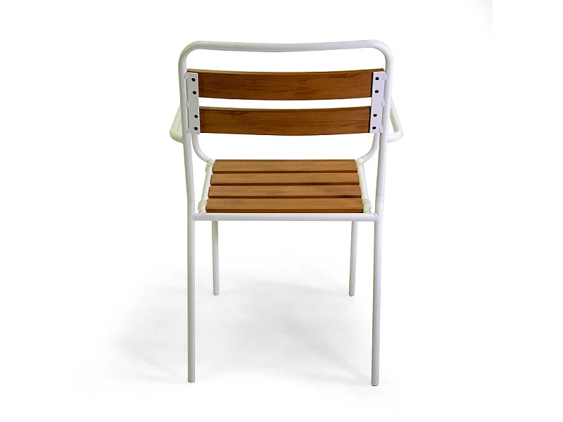 Poltrona metallo Loki bianco con polywood cm 56x60h45/64/86