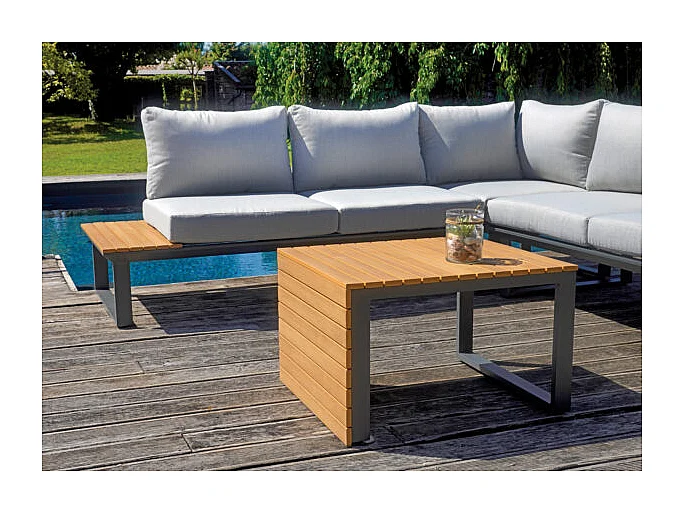 Set angolare MOIA Saint Tropez in alluminio e resin wood