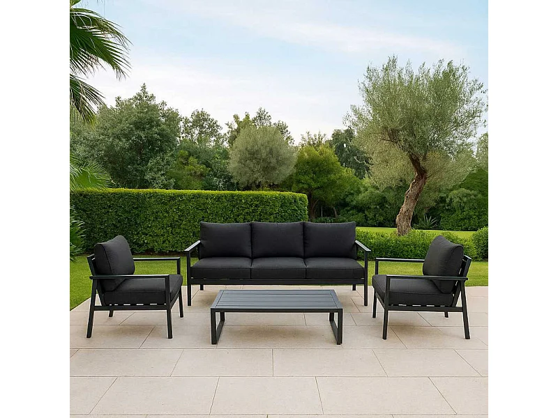 Salotto alluminio Manhattan antracite 3 posti