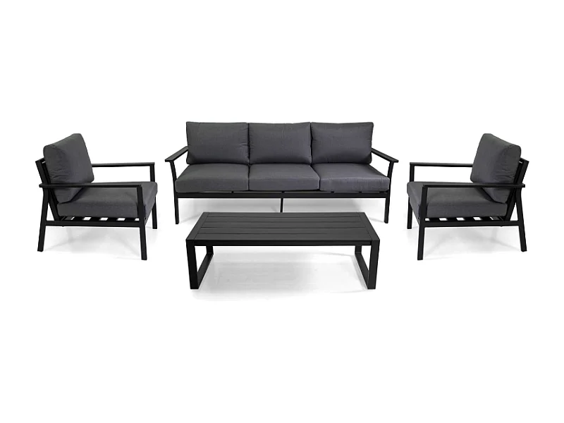 Salotto alluminio Manhattan antracite 3 posti