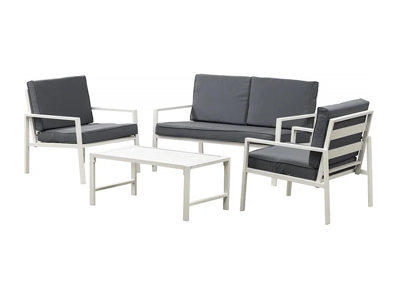 SALOTTO SIMEIS STRUTTURA BIANCA, SET 4 PEZZI, CASACOLLECTION