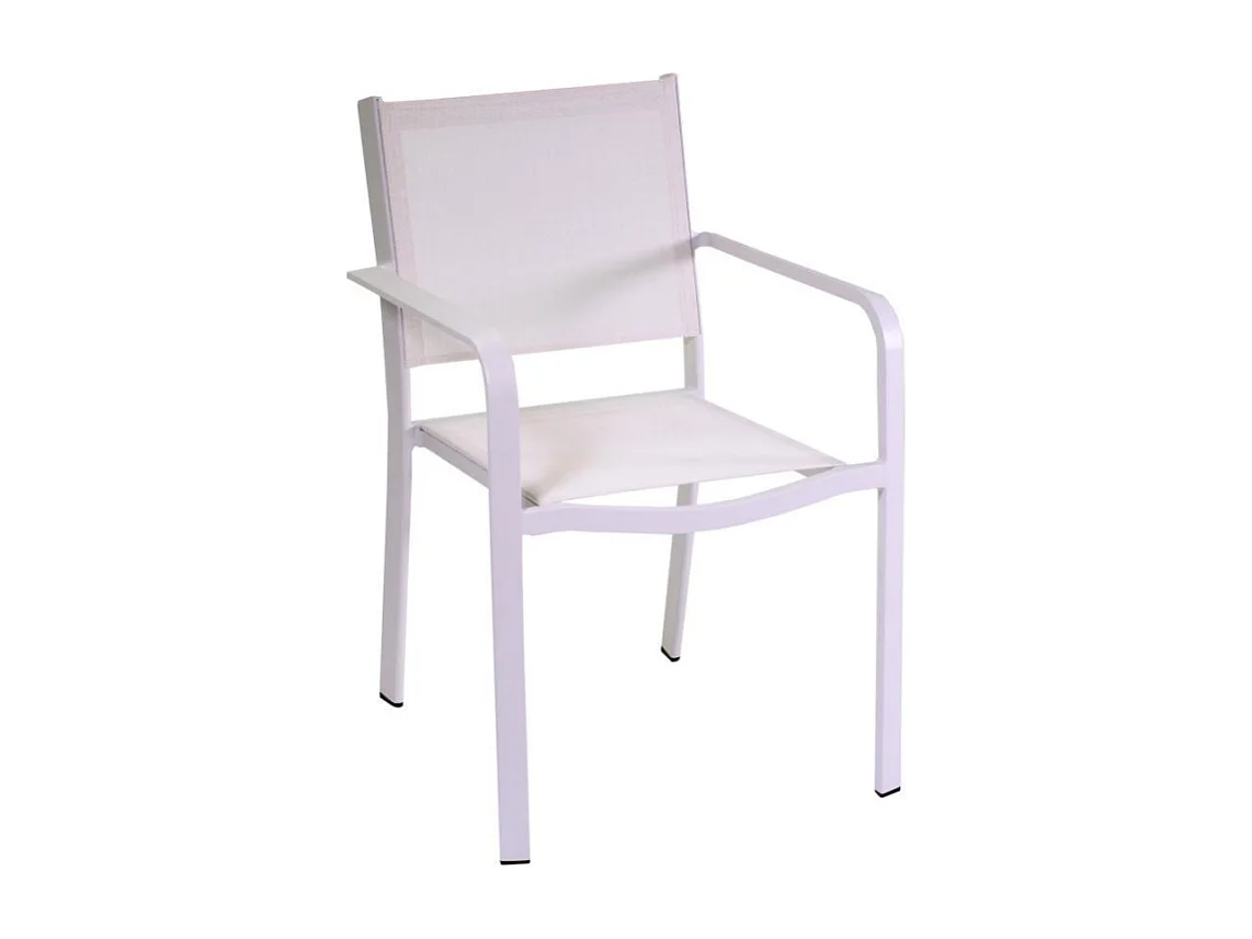Poltrona alluminio texilene El Paso bianco cm 55x61h84,5