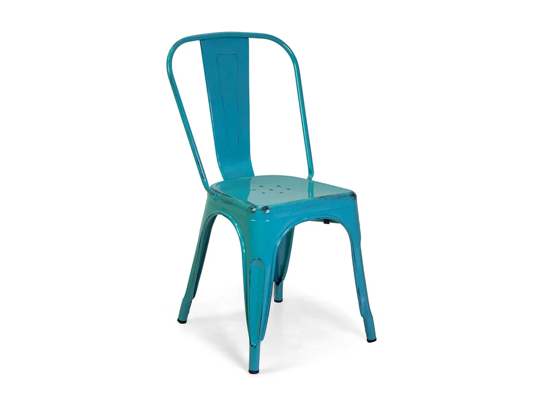 Sedia ferro New Bristol azzurro antico cm 43x43h45/84