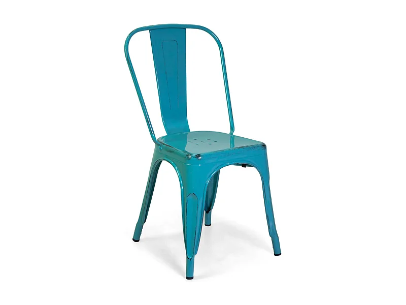 Sedia ferro New Bristol azzurro antico cm 43x43h45/84