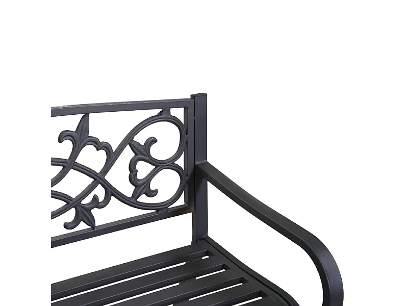 Panchina metallo pavia antracite cm 124x57h78