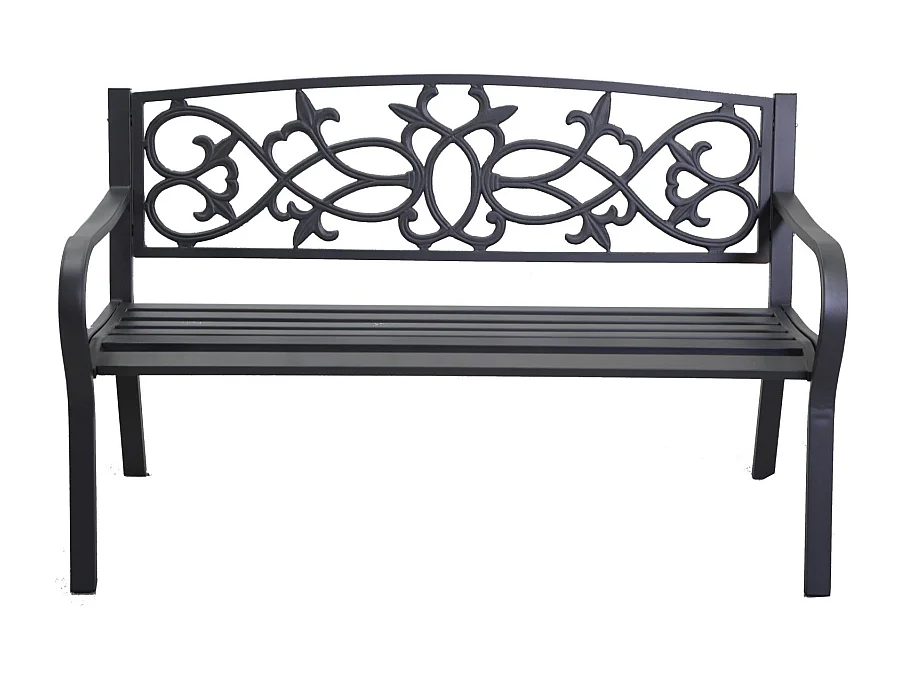 Panchina metallo pavia antracite cm 124x57h78