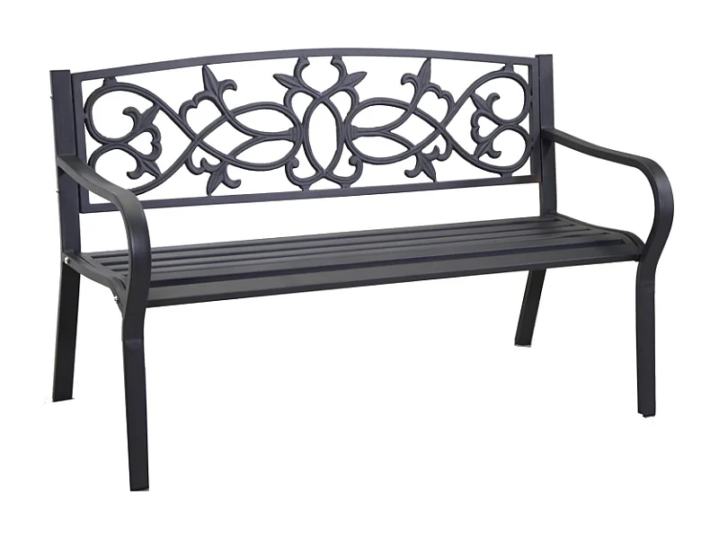 Panchina metallo pavia antracite cm 124x57h78