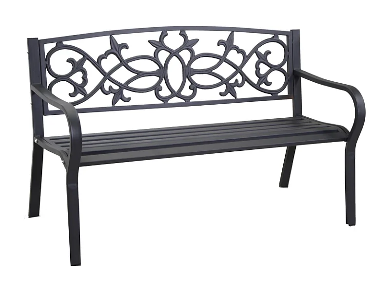 Panchina metallo pavia antracite cm 124x57h78