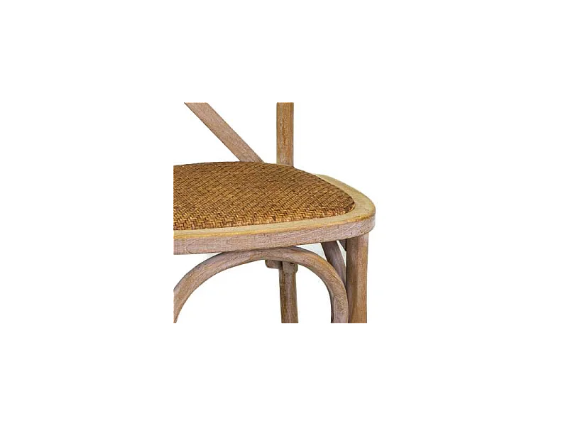 Sedia legno cross naturale seduta intreccio impilabile cm 51x55h46,5/89