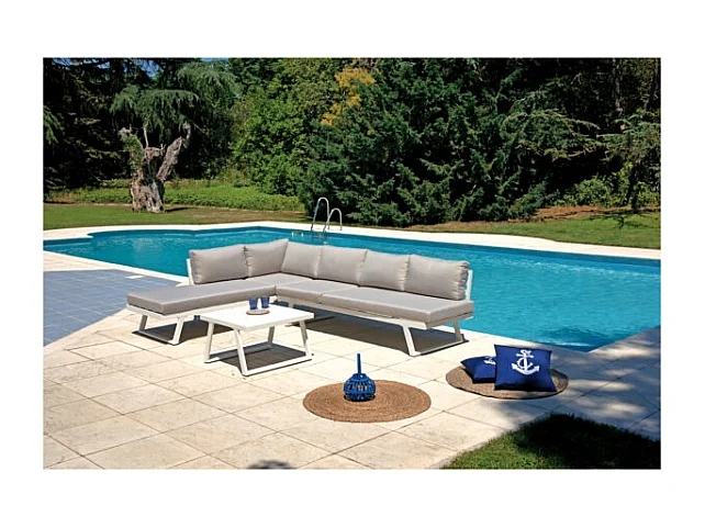 Set angolare Tunisi MOIA con divani/lettino bianco