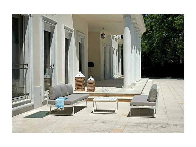 Set angolare Tunisi MOIA con divani/lettino bianco