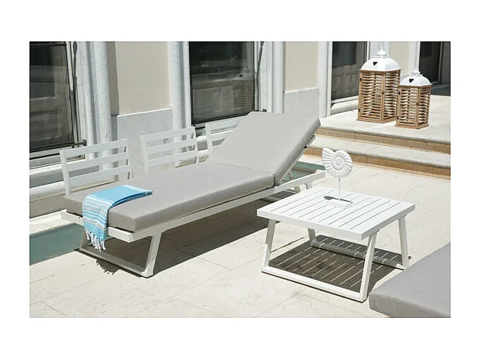 Set angolare Tunisi MOIA con divani/lettino bianco