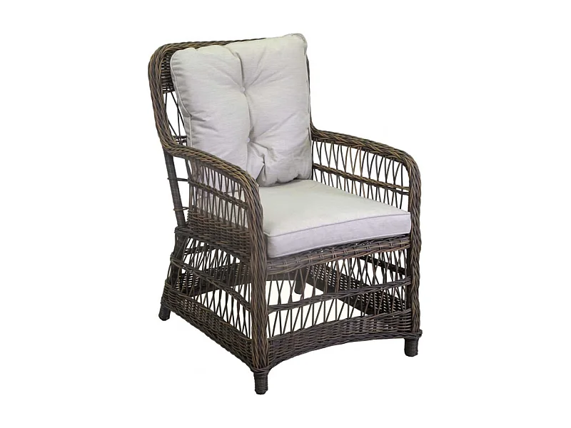 Poltrona alluminio polyrattan Baltimoracon cuscini cm 78x63h92