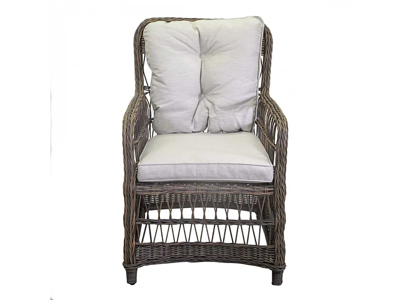 Poltrona alluminio polyrattan Baltimoracon cuscini cm 78x63h92