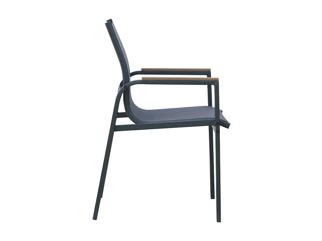 Garten-Set mit Glastisch und 4 Stühlen Tarquinia - Anthrazit