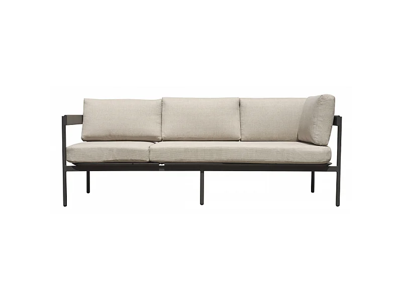 Salotto Angolare Torvaianica In Alluminio Antracite - Due Pillow Ruggine E Uno A Righe Moia