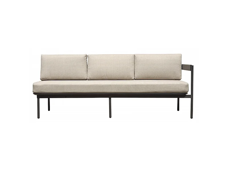 Salotto Angolare Torvaianica In Alluminio Antracite - Due Pillow Ruggine E Uno A Righe Moia