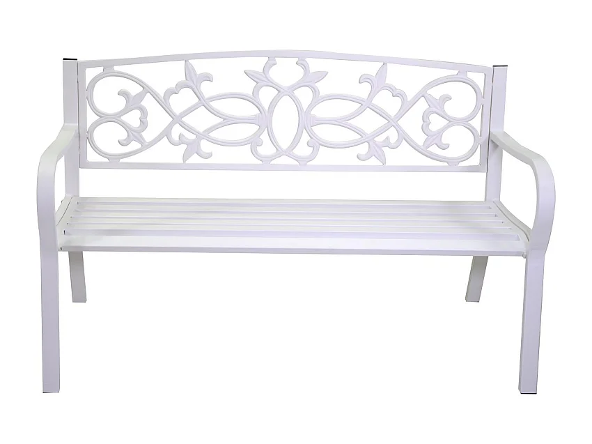 Panchina metallo pavia bianco cm 124x57h78