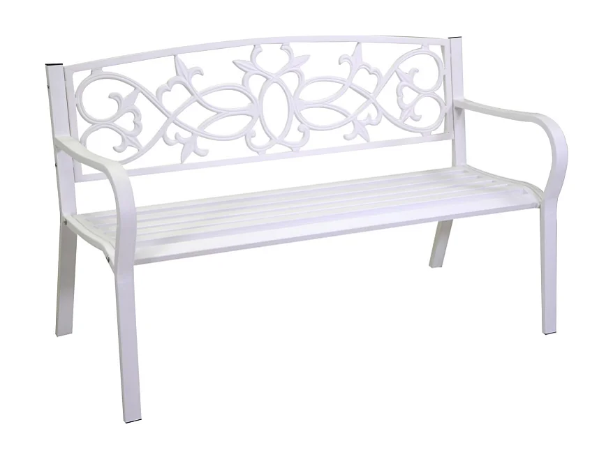 Panchina metallo pavia bianco cm 124x57h78