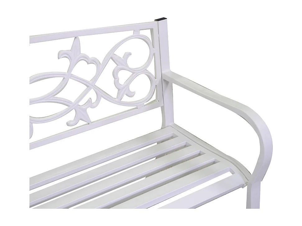 Panchina metallo pavia bianco cm 124x57h78