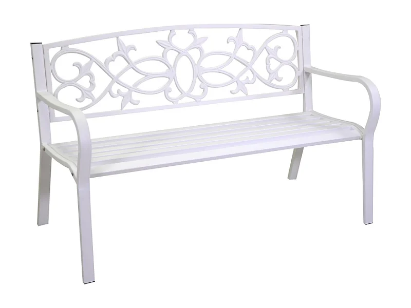 Panchina metallo pavia bianco cm 124x57h78
