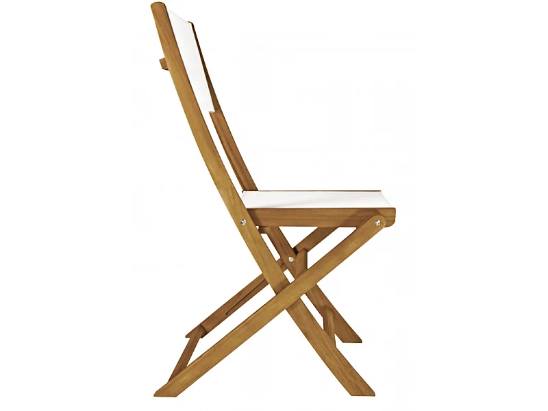 Silla plegable de madera asiento de textilene blanco para jardín exterior Hiva