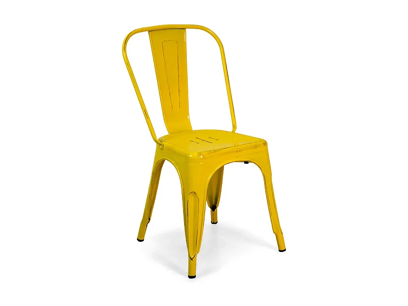 Sedia ferro New Bristol giallo antico cm 43x43h45/84