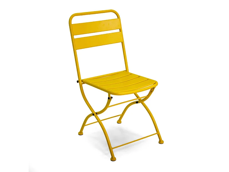 Sedia metallo rovigo pieghevole gialla cm 44x53h45/86