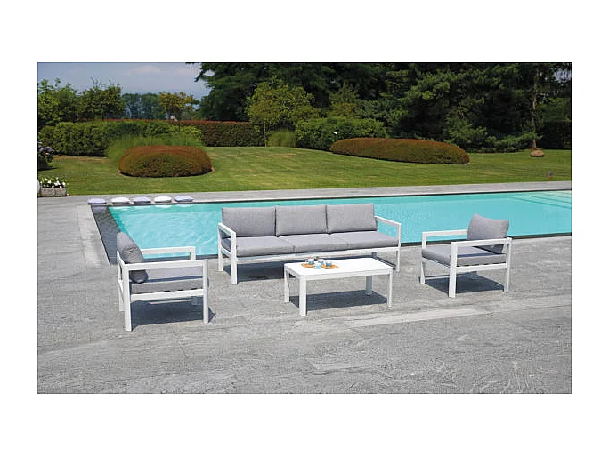 Set Di 2 Poltrone Coffee Set Marsiglia Alu Bianca Moia