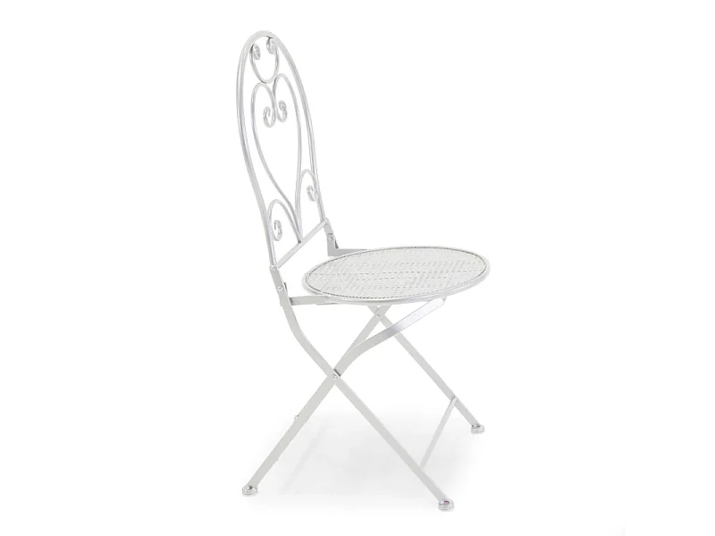 Sedia metallo Leila bianco cm 50x41h45/94