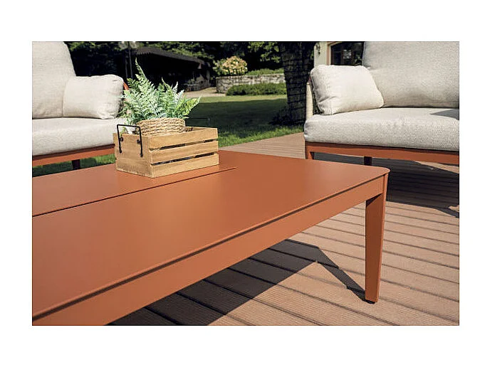 Salotto Bandol In Alluminio Rosso + Corda Beige Moia