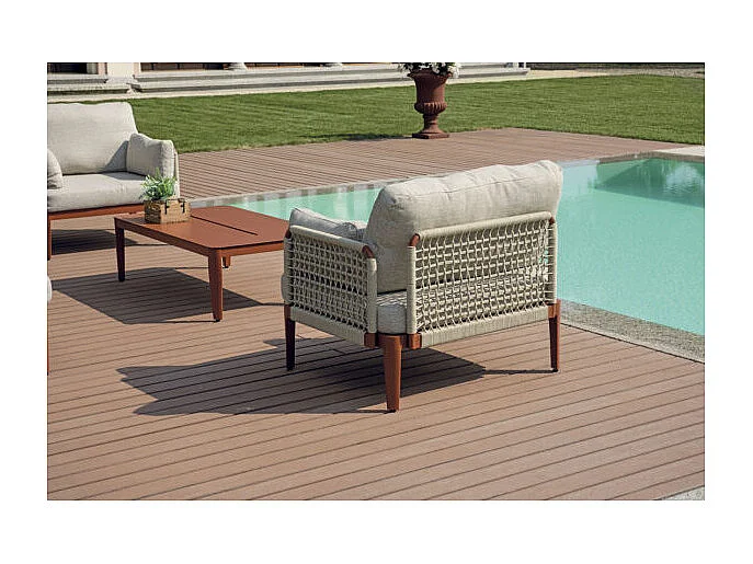 Salotto Bandol In Alluminio Rosso + Corda Beige Moia