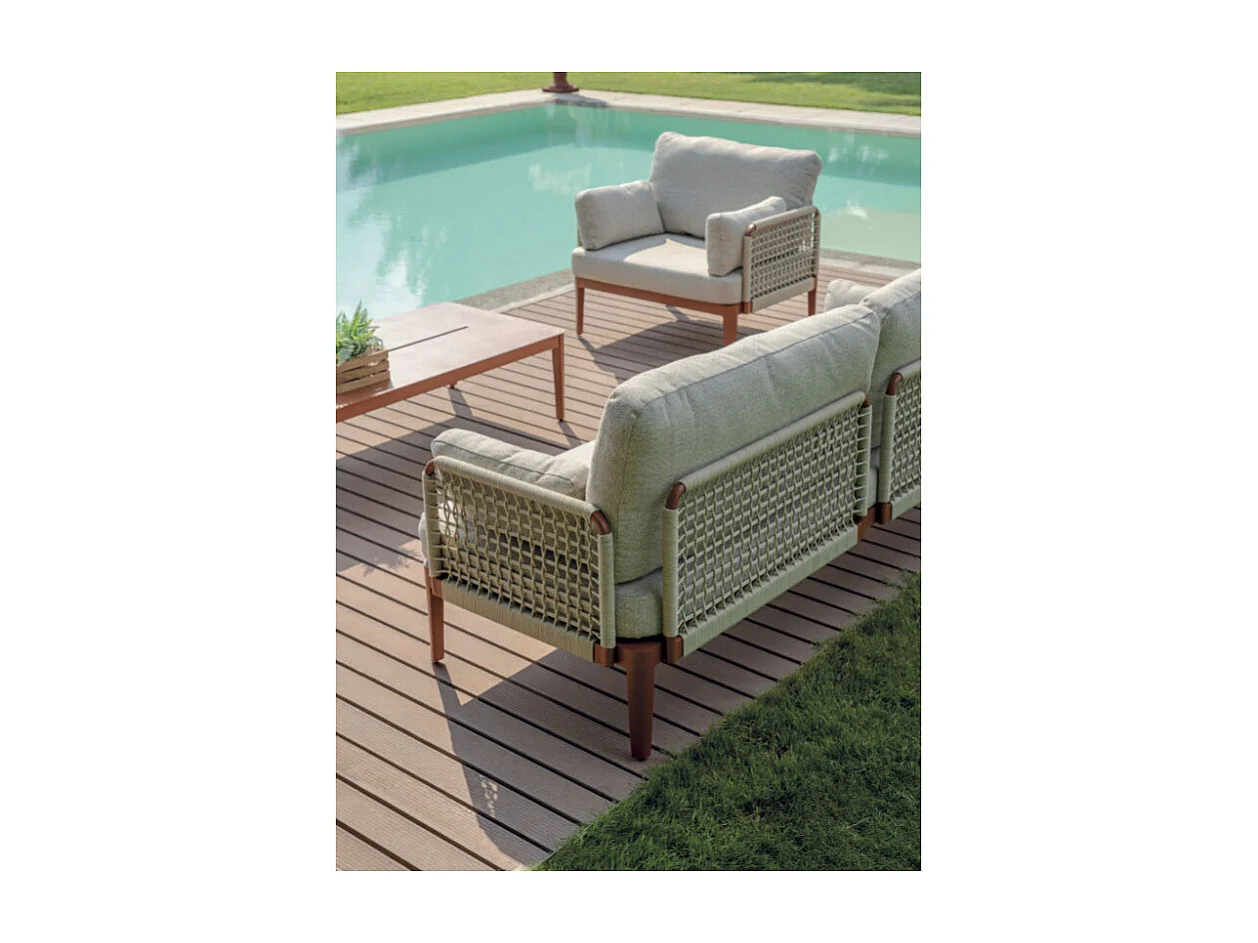 Salotto Bandol In Alluminio Rosso + Corda Beige Moia