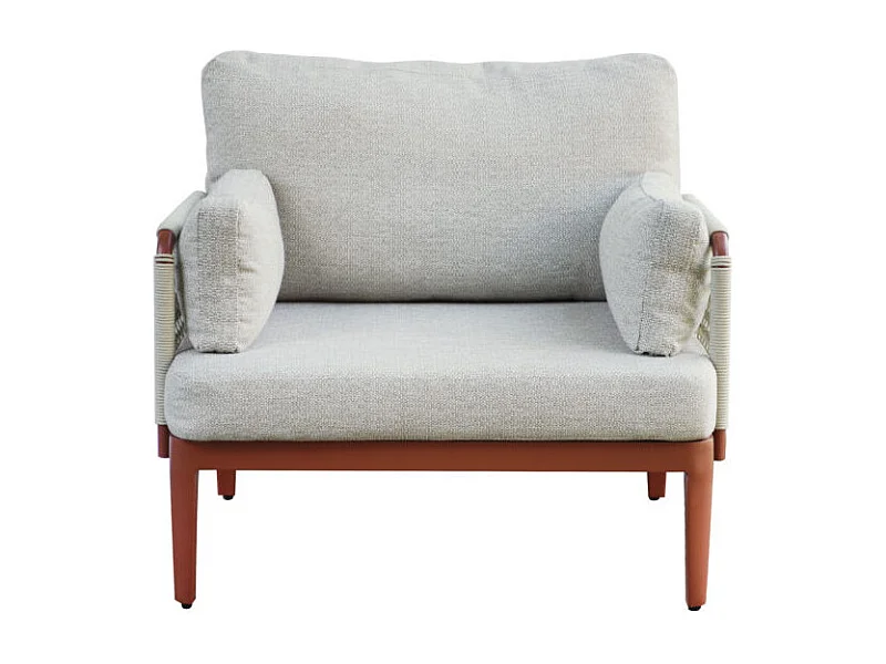 Salotto Bandol In Alluminio Rosso + Corda Beige Moia