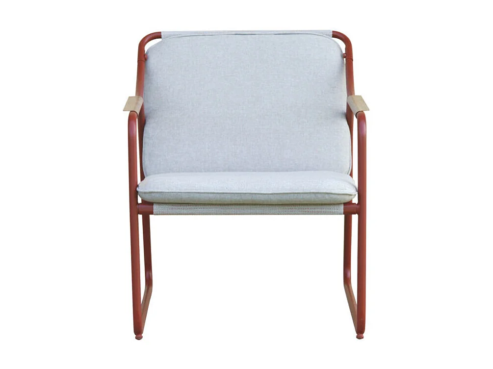 Conjunto de jardín moderno 2 sillones, sofá y mesa Tinos - Rojo