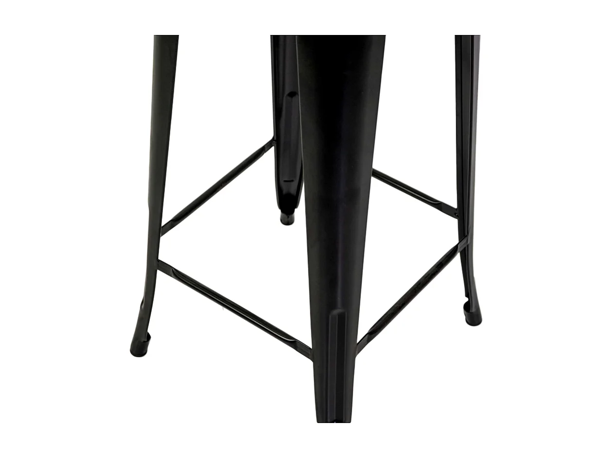 Sgabello ferro New Bristol nero seduta legno cm 42x42h76