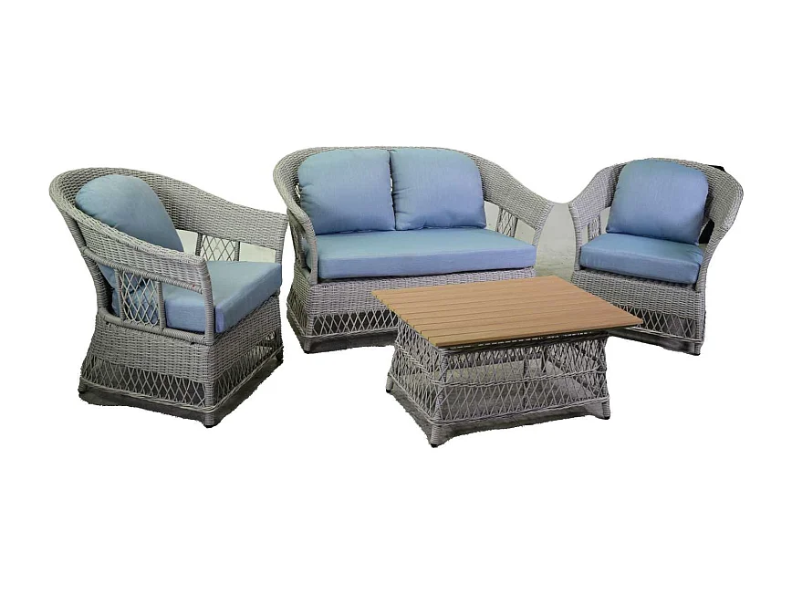 Salotto alluminio polirattam Jefferson grigio 2 posti