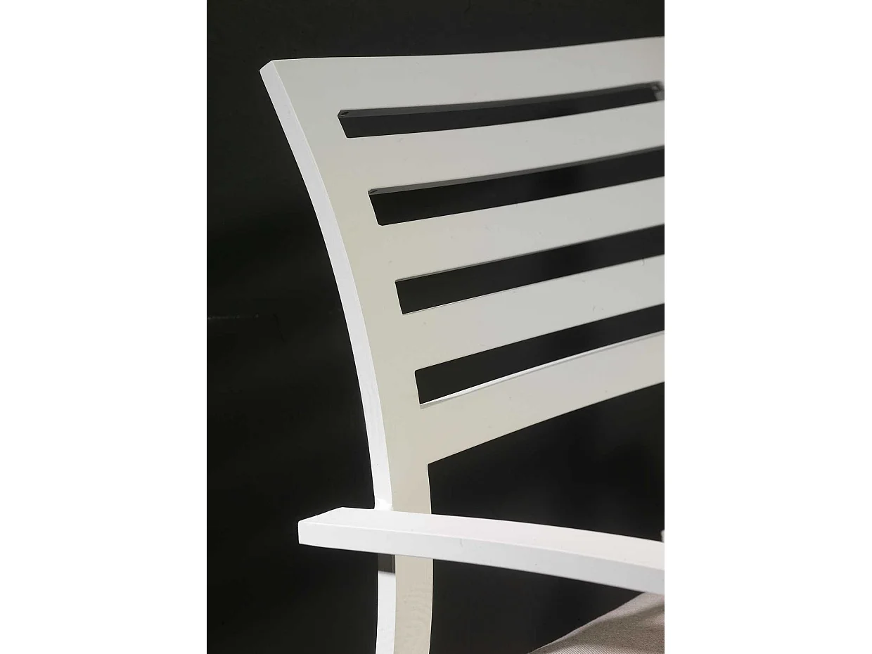 Poltrona alluminio new Boston bianco con cuscini grigio cm 58x57h88