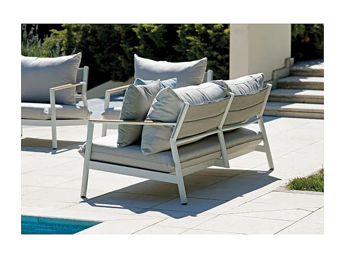 Set cassis MOIA in alluminio bianco e teak bianco