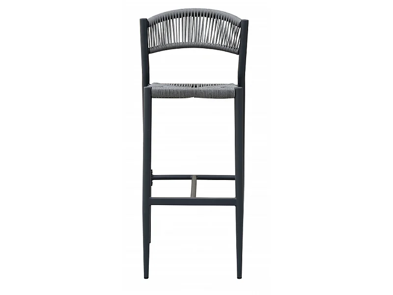 Set Di 2 Sgabelli Milano Contract In Alluminio Grigio E Corda Grigia Moia