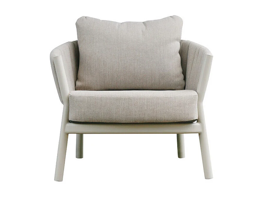 Salotto Port Grimaud In Alluminio Bianco + Imbottitura Grigia Moia