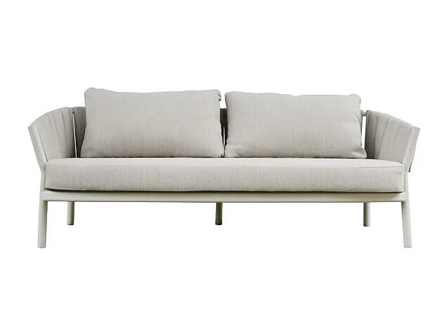 Salotto Port Grimaud In Alluminio Bianco + Imbottitura Grigia Moia