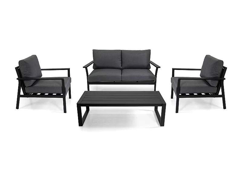 Salotto alluminio Manhattan antracite 2 posti