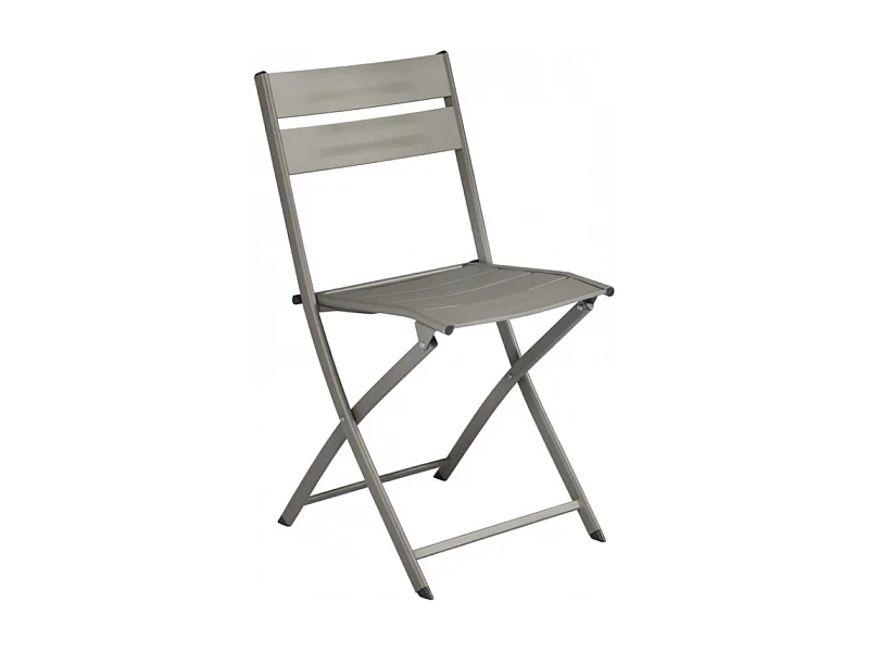 Set Di 2 Sedie Lucca In Alluminio Pieghevole Tortora Moia