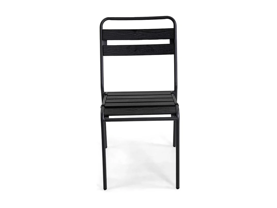 Sedia metallo Loki antracite con polywood cm 46x60h45/86