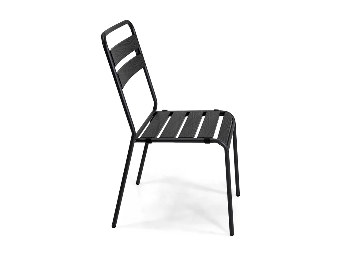 Sedia metallo Loki antracite con polywood cm 46x60h45/86